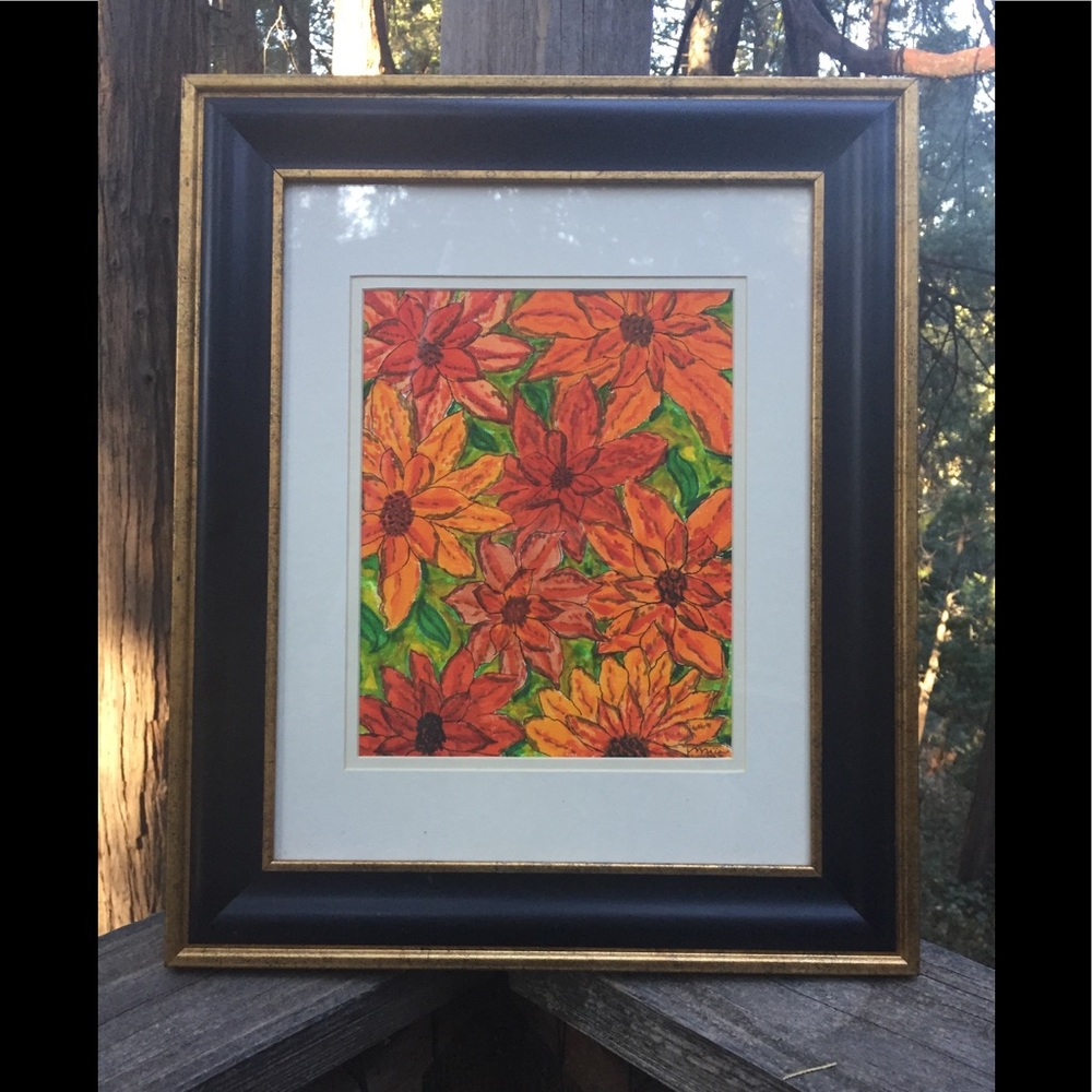 Kreativekristen decor water colors orange flowers